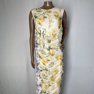 Farm Rio x Anthropologie Floral Ruched Midi Dress XL